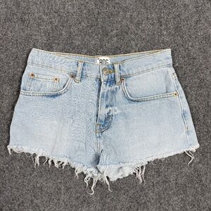 Urban Outfitters BDG Size 24 Essential Mid-Rise Denim Shorts Distressed Cutoff